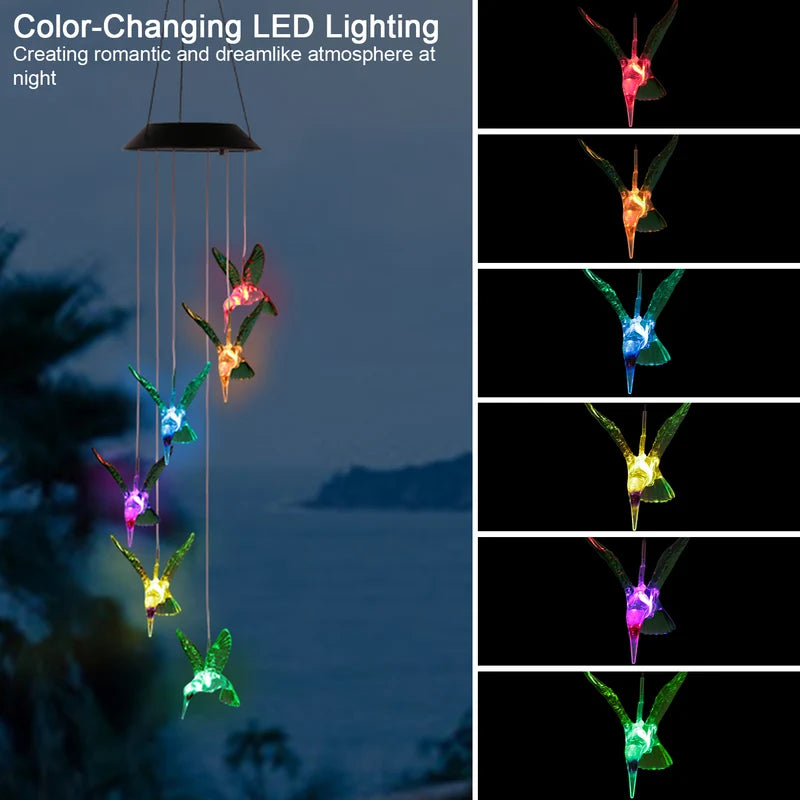Solar Hummingbird Wind Chime Lights