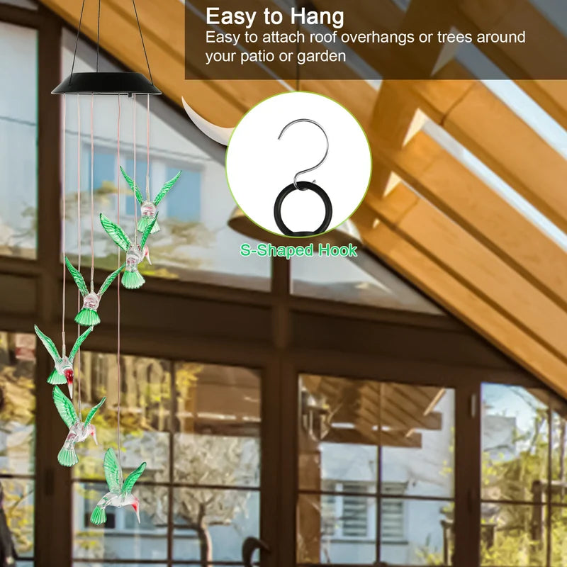 Solar Hummingbird Wind Chime Lights