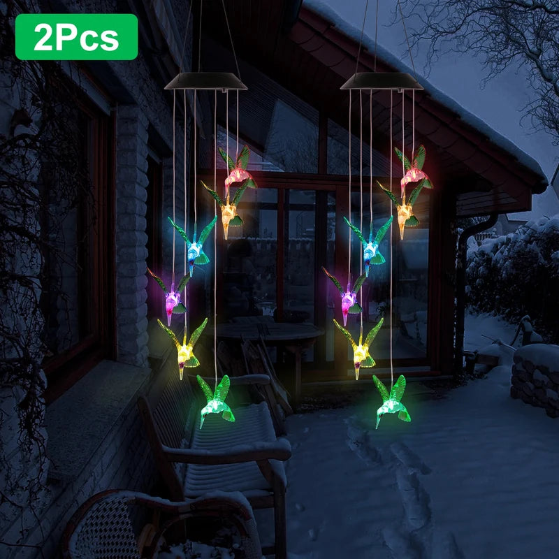 Solar Hummingbird Wind Chime Lights