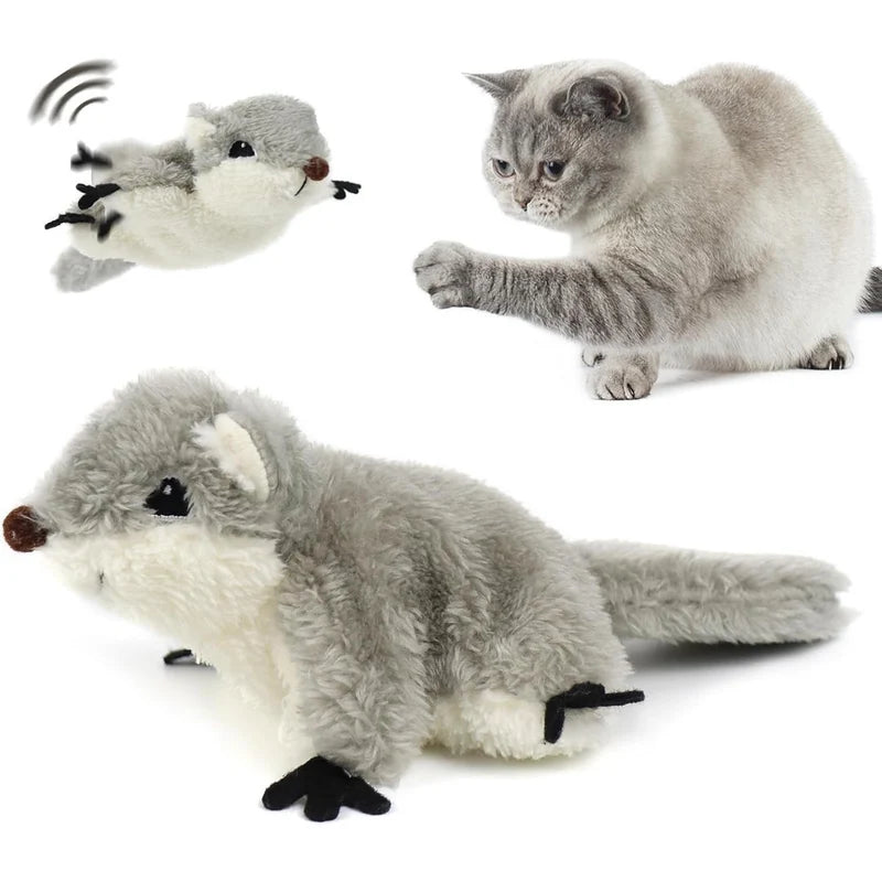 Rechargeable Flapping Squirrel Cat Toy